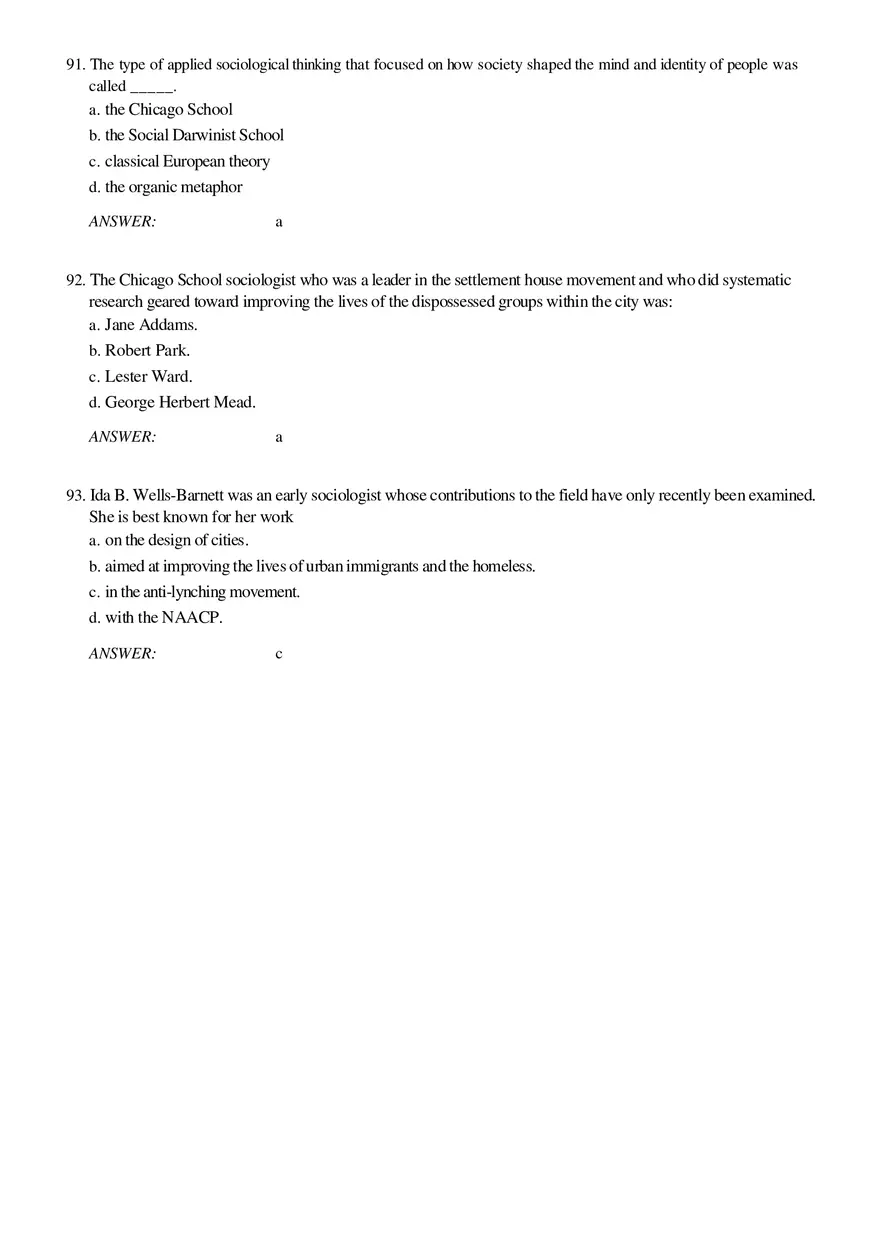 Solutions and Test Bank For Sociology Part 4 - Page 1