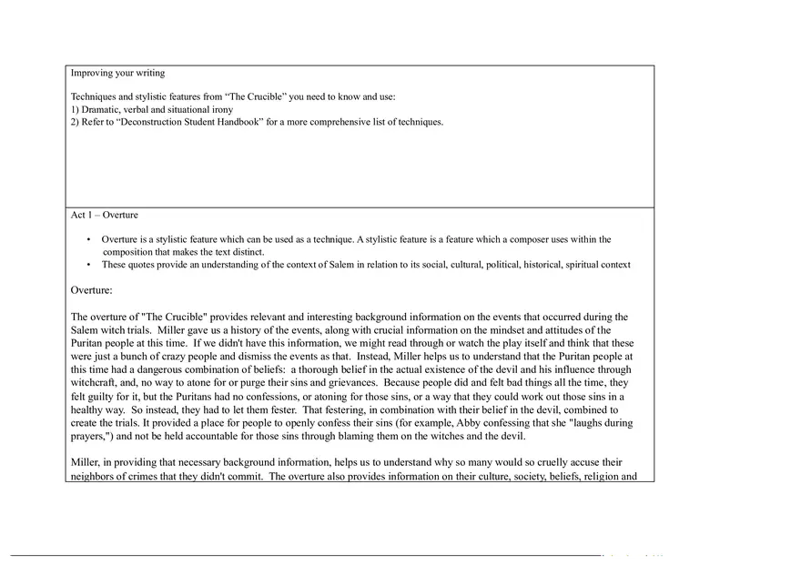 Notes for The Crucible Part 1 - Page 10