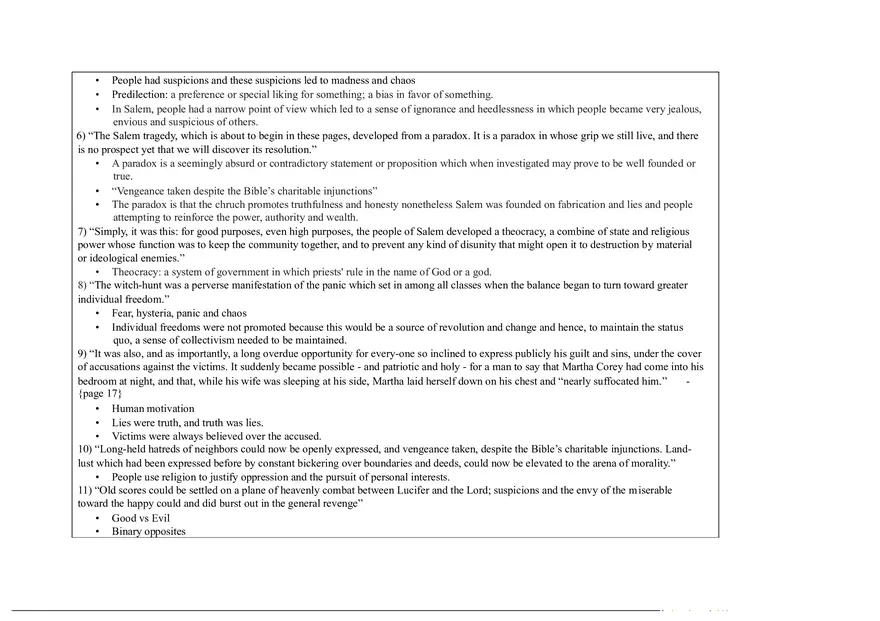 Notes for The Crucible Part 1 - Page 12