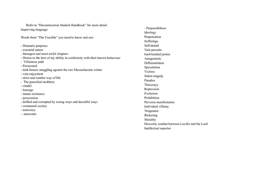 Notes for The Crucible Part 1 - Page 1