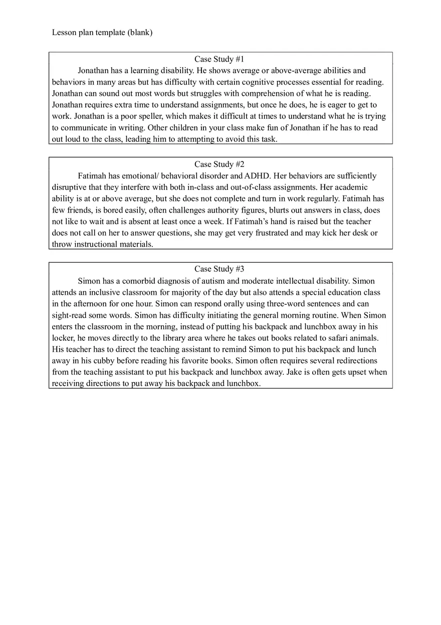 Blank Template for Creating a Lesson Plan to Promote Inclusivity - Page 8