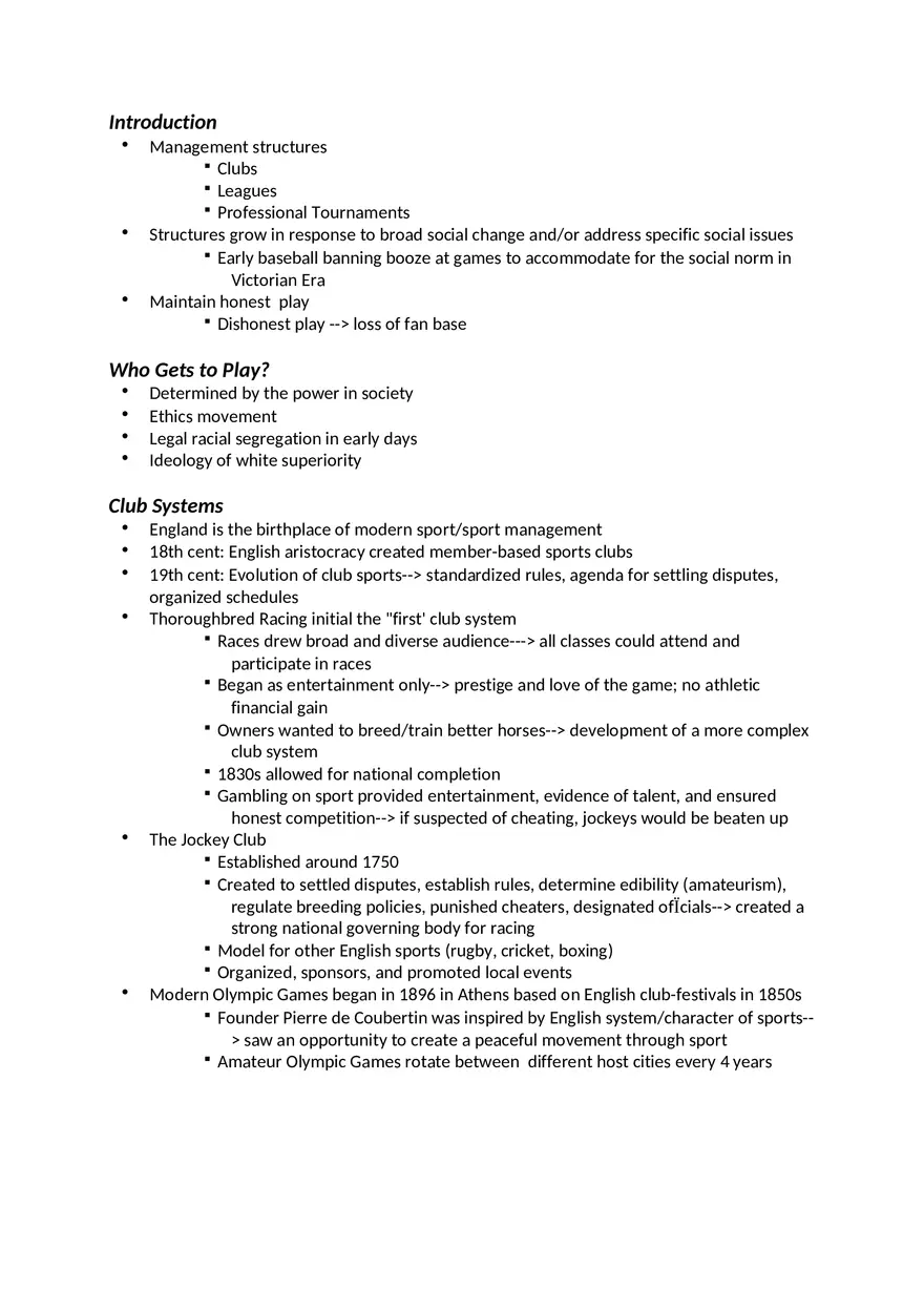 History of Sports Management - Page 1