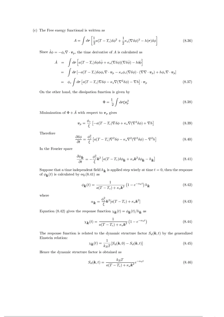 Soft Matter Physics - Solutions to Exercises Part 3 - Page 11
