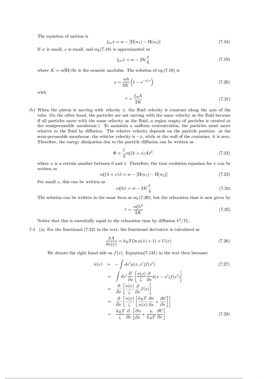 Soft Matter Physics - Solutions to Exercises Part 3 - Page 4