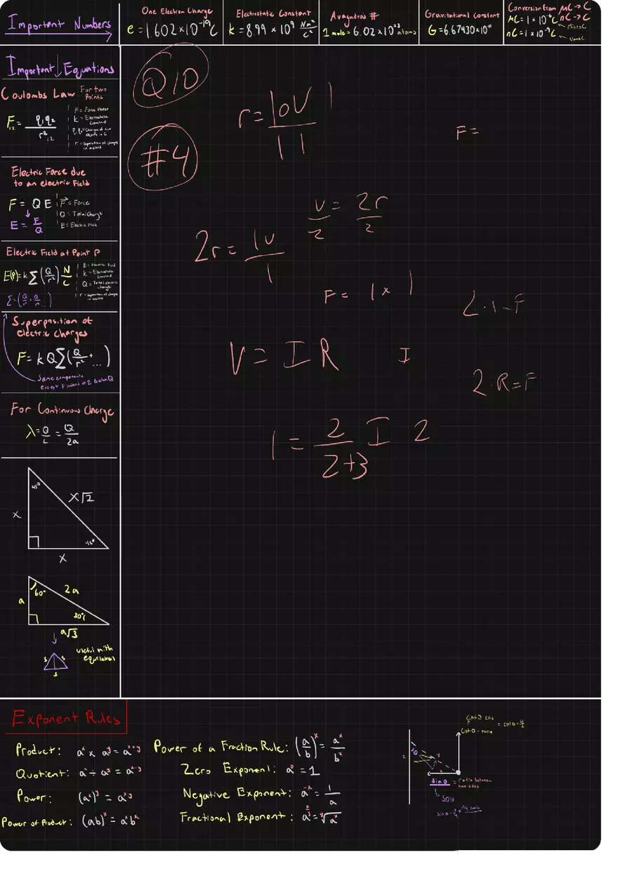 Physics Exam 1 Electromagnetism Summary Outline - Page 7