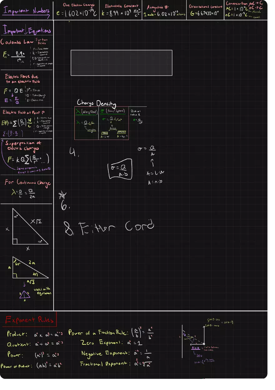Physics Exam 1 Electromagnetism Summary Outline - Page 4