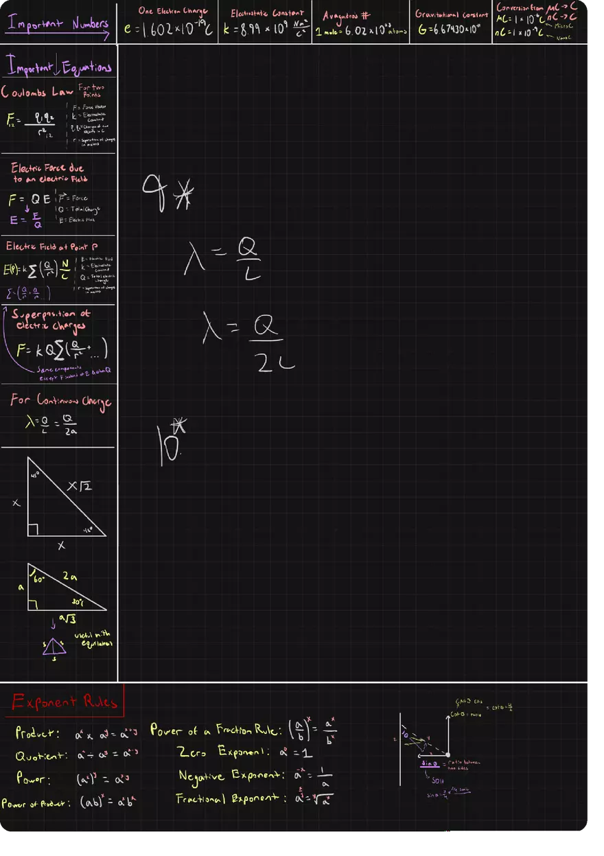 Physics Exam 1 Electromagnetism Summary Outline - Page 5