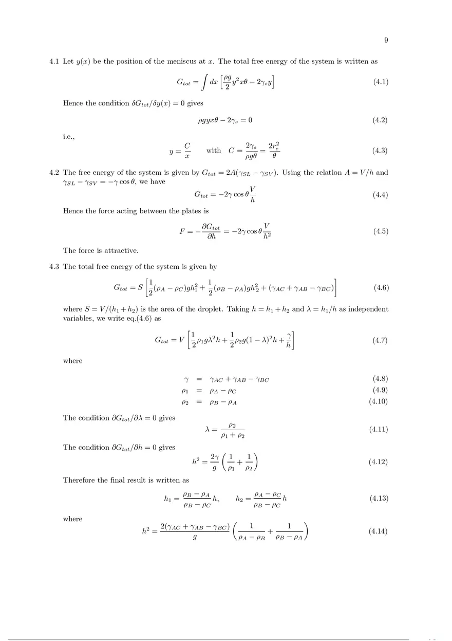 Soft Matter Physics - Solutions to Exercises Part 1 - Page 11