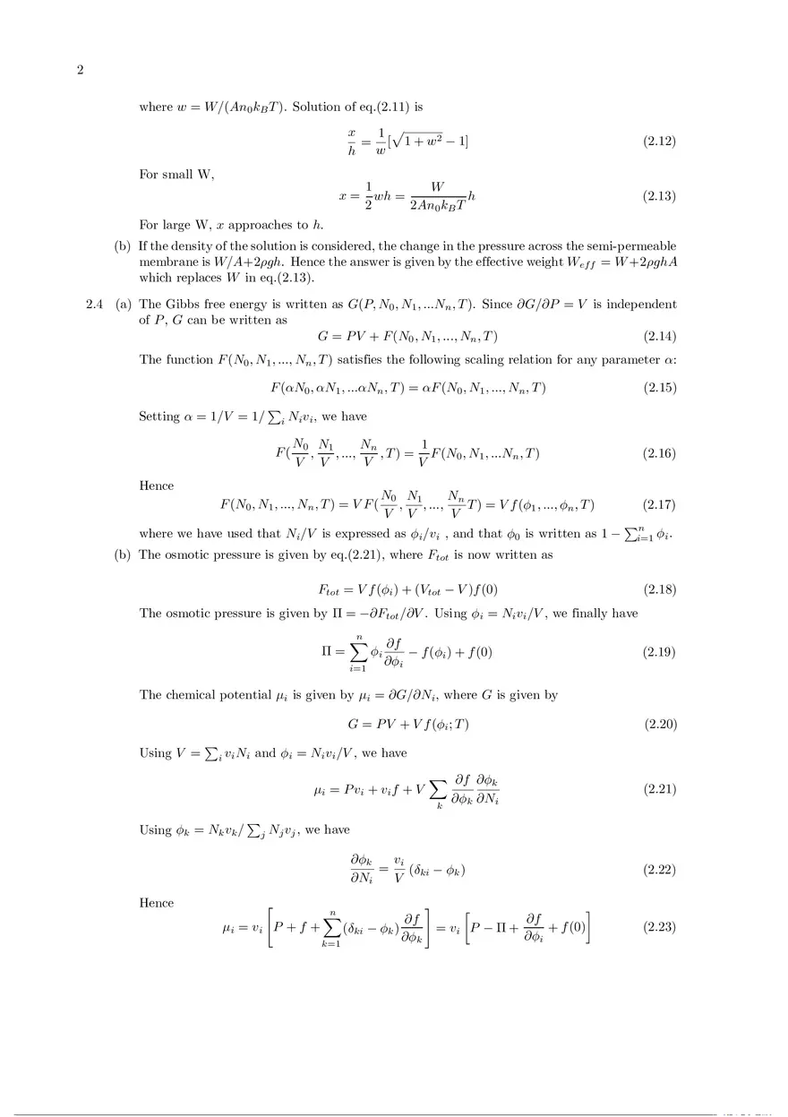 Soft Matter Physics - Solutions to Exercises Part 1 - Page 2