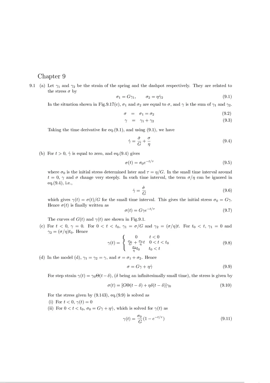 Soft Matter Physics - Solutions to Exercises Part 4 - Page 1