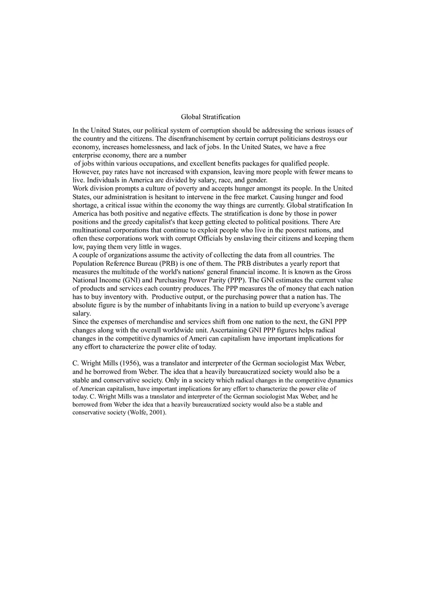Global Stratification - Page 1