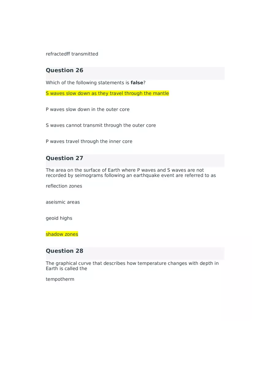 Introduction to Seismology Quiz 2 - Page 12