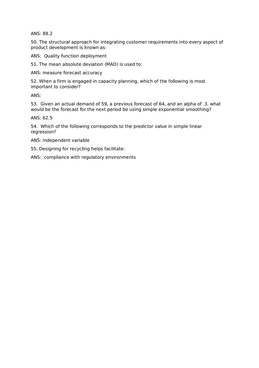 Operations Management Quiz with Answers - Page 2