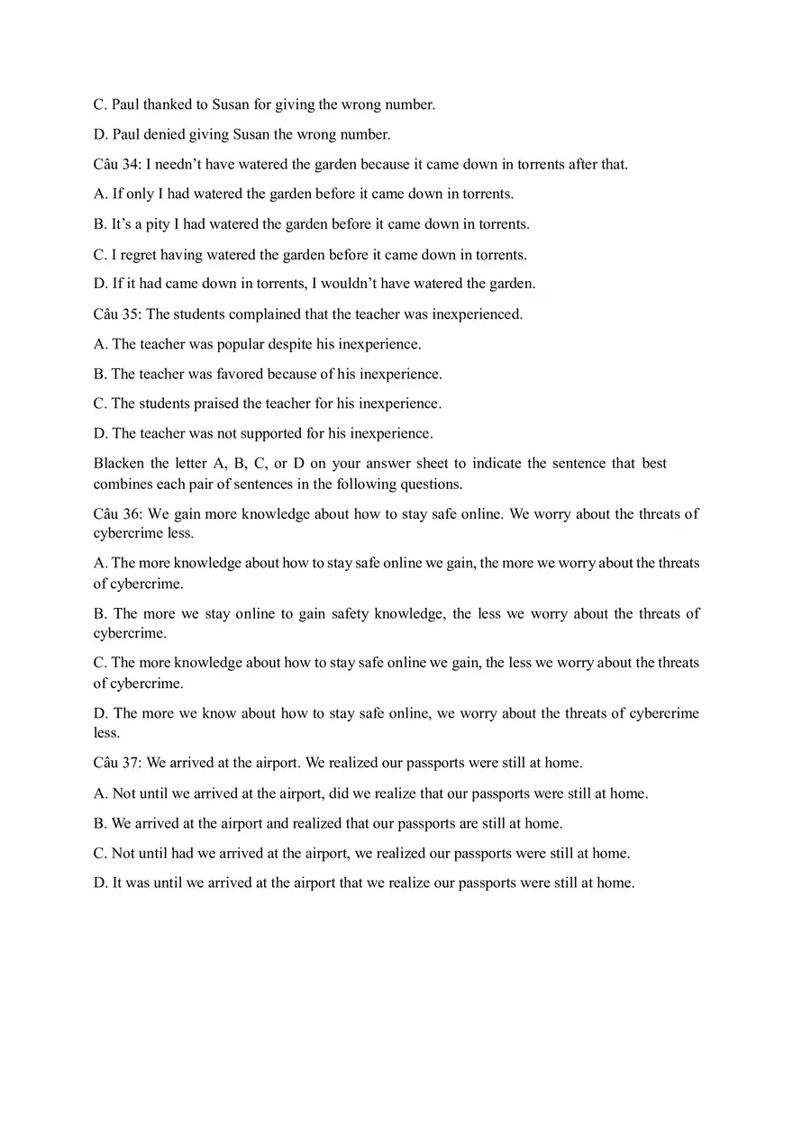English Grammar and Vocabulary Practice - Multiple-Choice Questions - Page 5