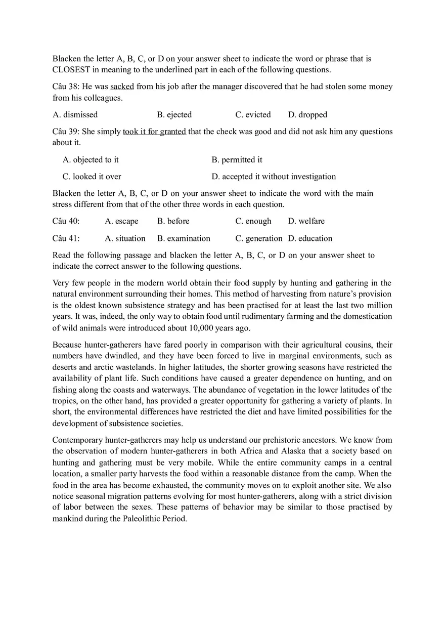 English Grammar and Vocabulary Practice - Multiple-Choice Questions - Page 6