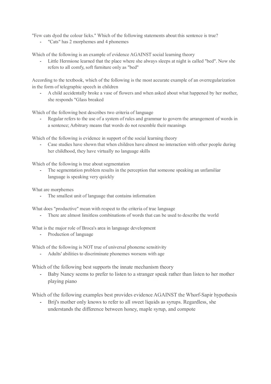 Pre-quiz #5 Language and Linguistics - Page 1