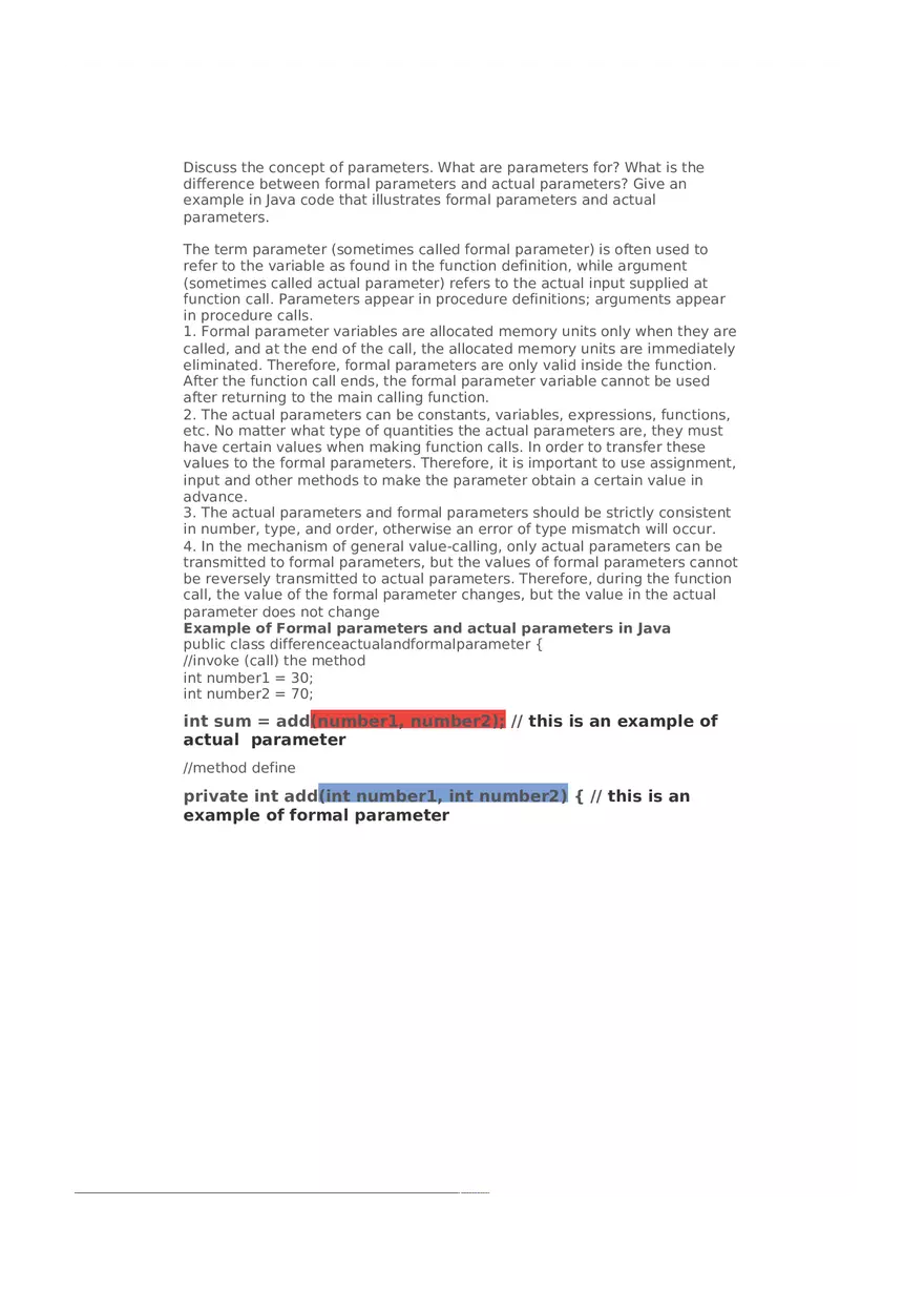 Discuss the Concept of Parameters 1 - Page 1