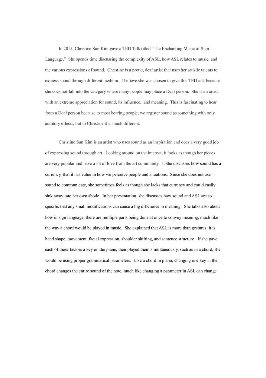 The Enchanting Music of Sign Language Assignment - Page 1