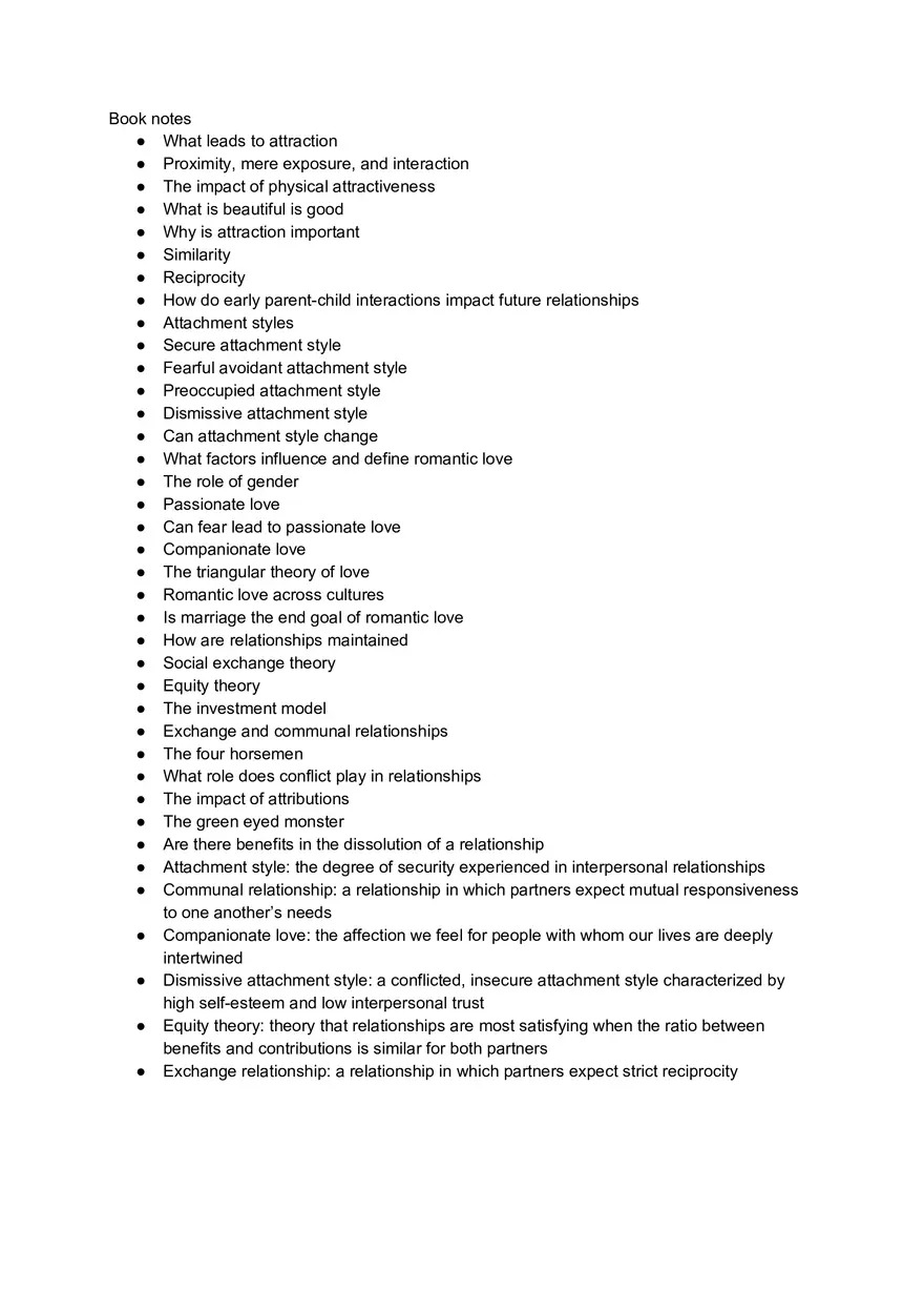 Attraction and Close Relationships - Page 1