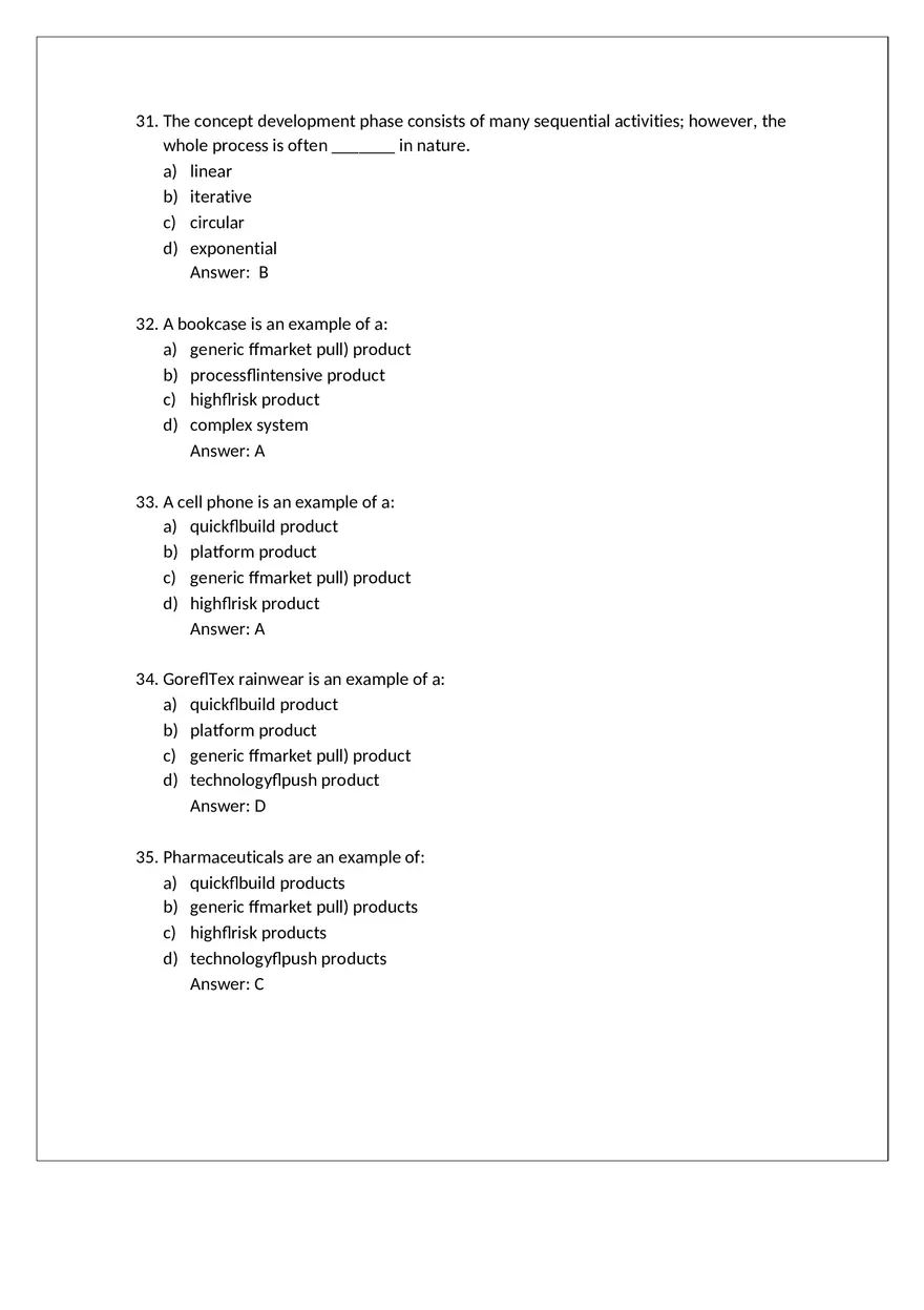 Product Design Exam Answers Part 2 - Page 1