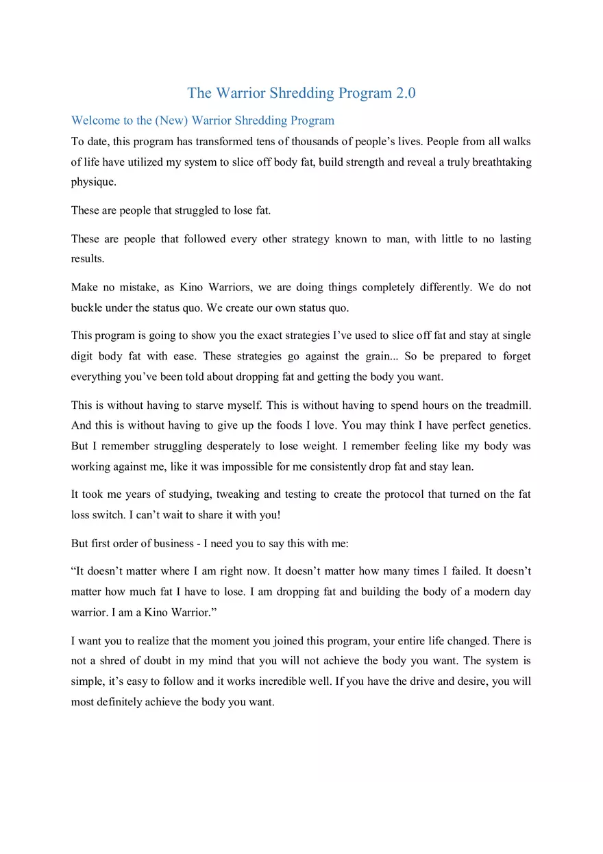 The Warrior Shredding Program 2.0 Part 1 - Page 1