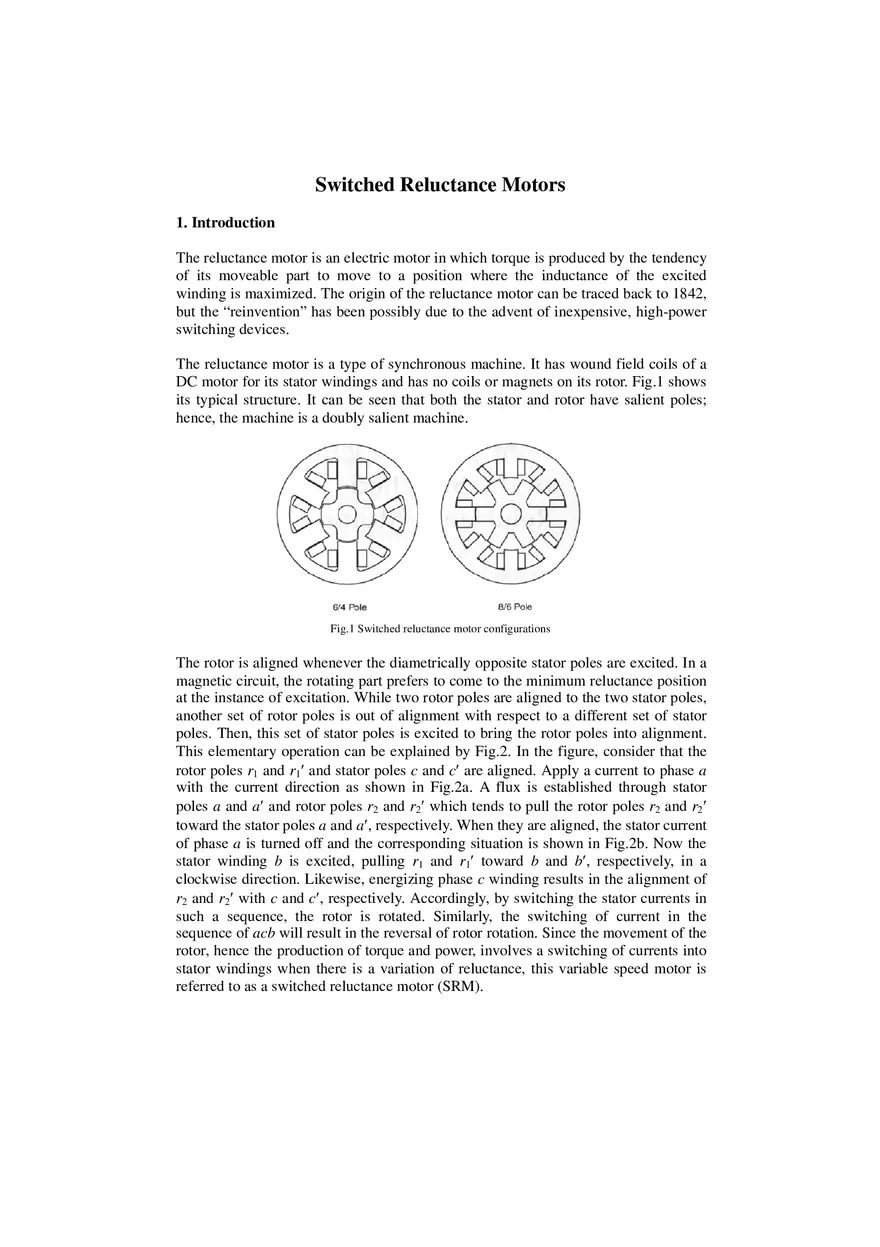 Switched Reluctance Motors - Page 1