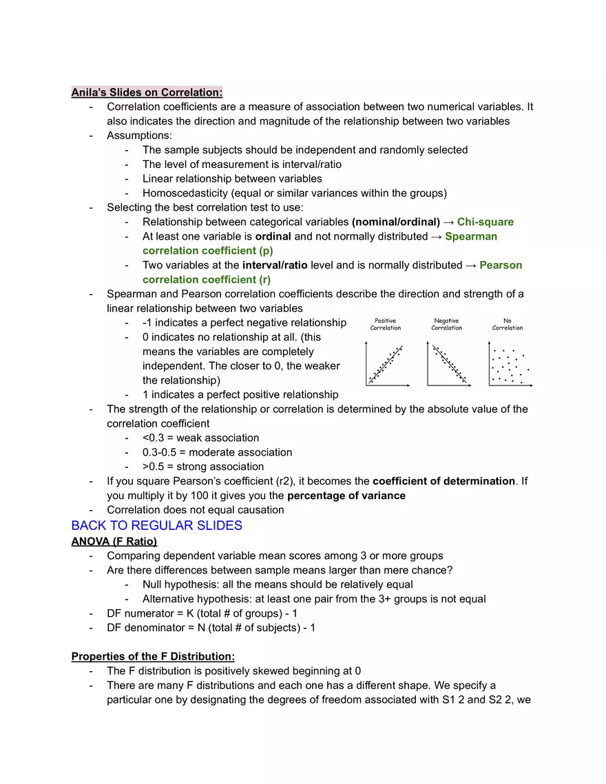 Statistics Lecture 9: Correlation and ANOVA - Page 2