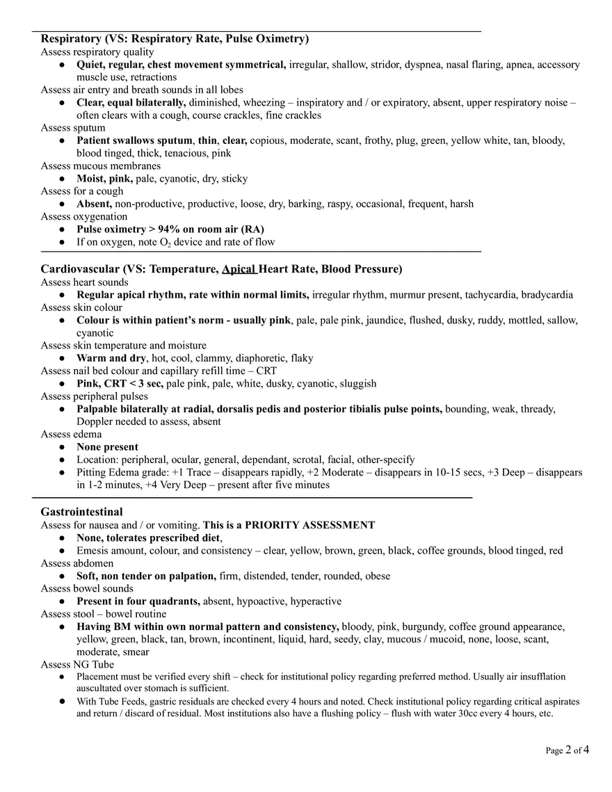 Head to Toe Shift Assessment - Page 2