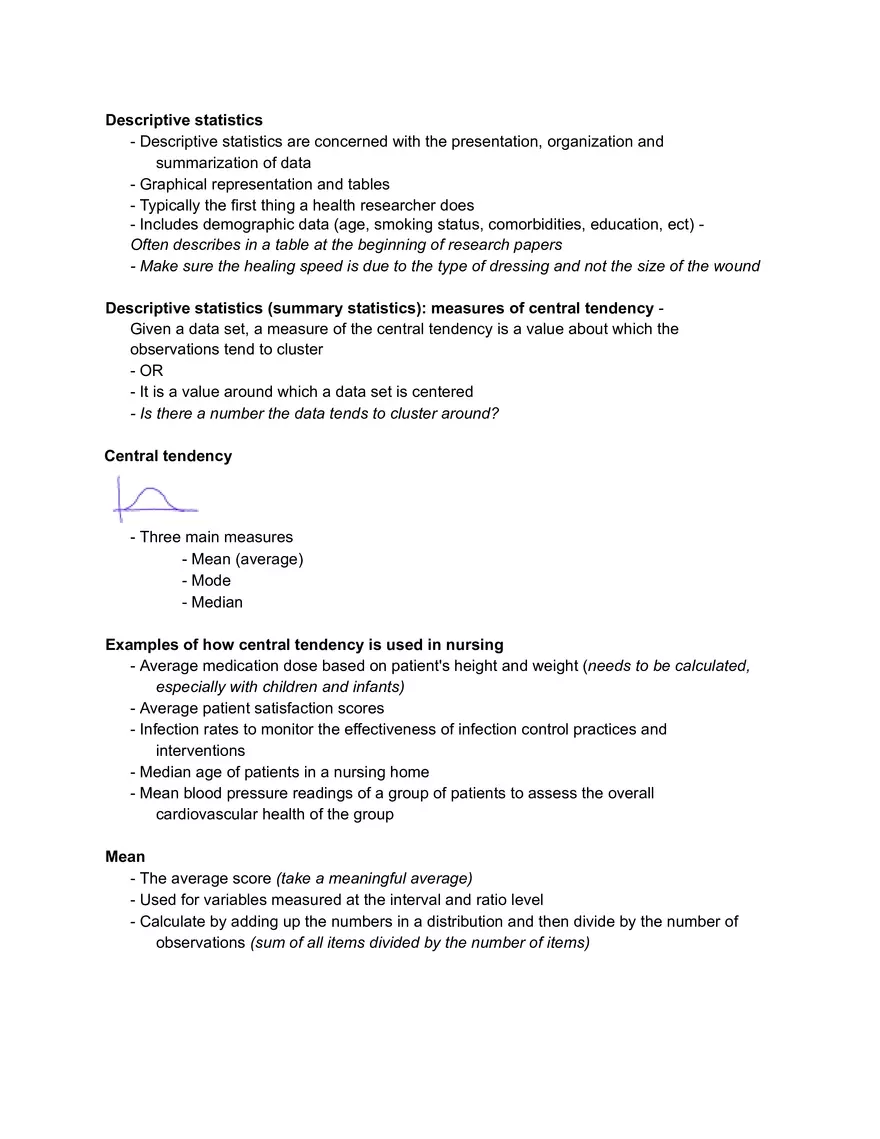 Nurs 211 - Stats Lecture 2 Notes - Page 2