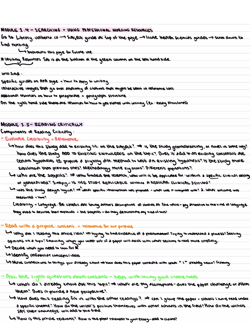 Term 1 Module Notes - Page 1