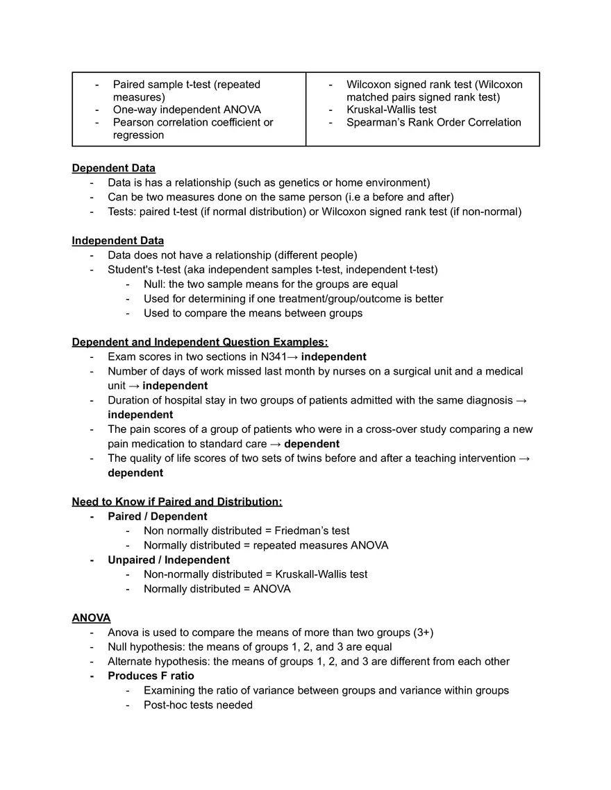 Statistics Lecture 7: Types of Tests - Page 2