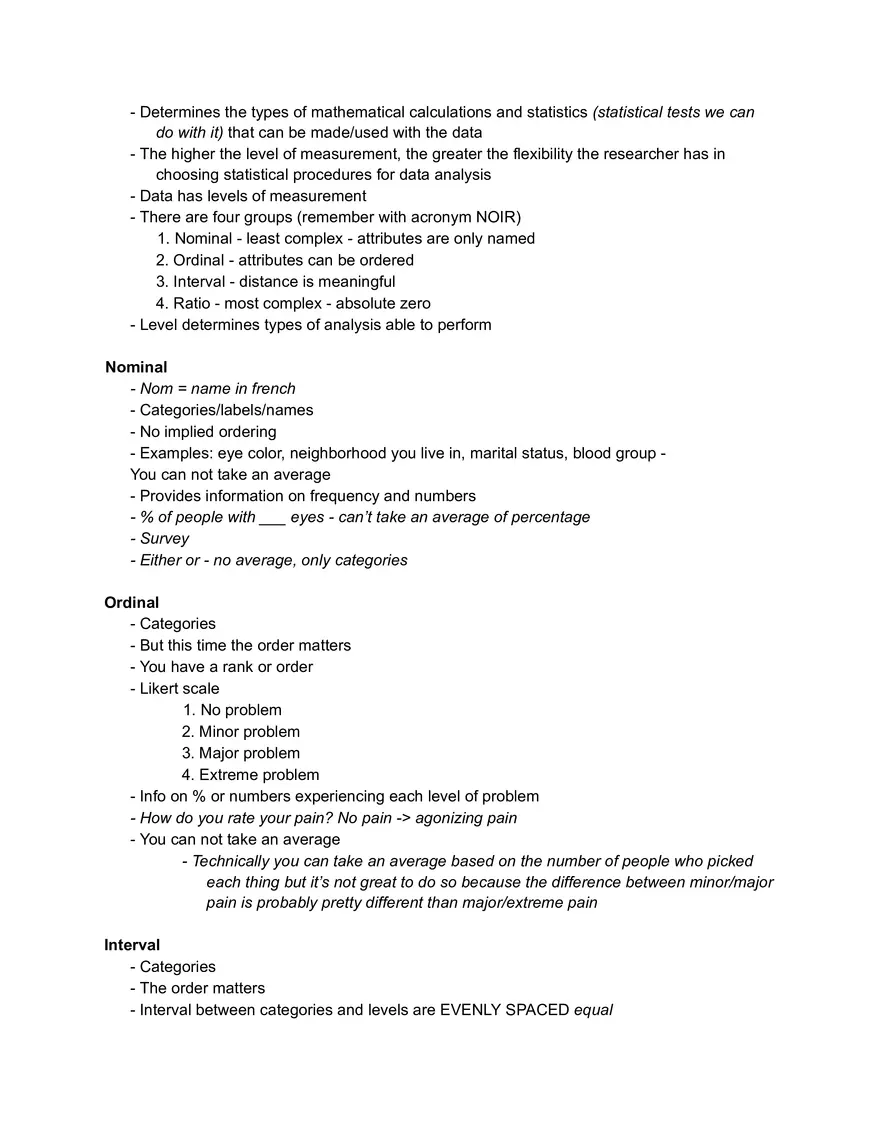 Nurs 211 - Stats Lecture 1 Notes - Page 2