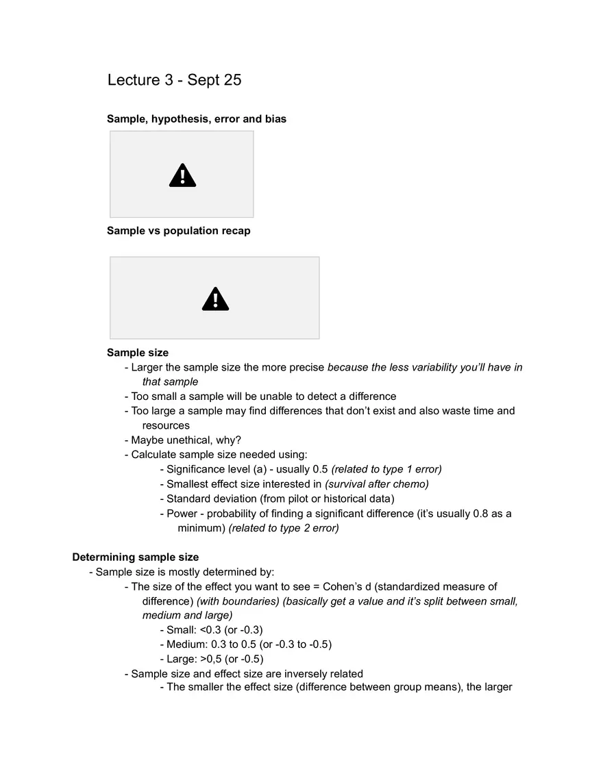 Nurs 211 - Stats Lecture 3 Notes - Page 1