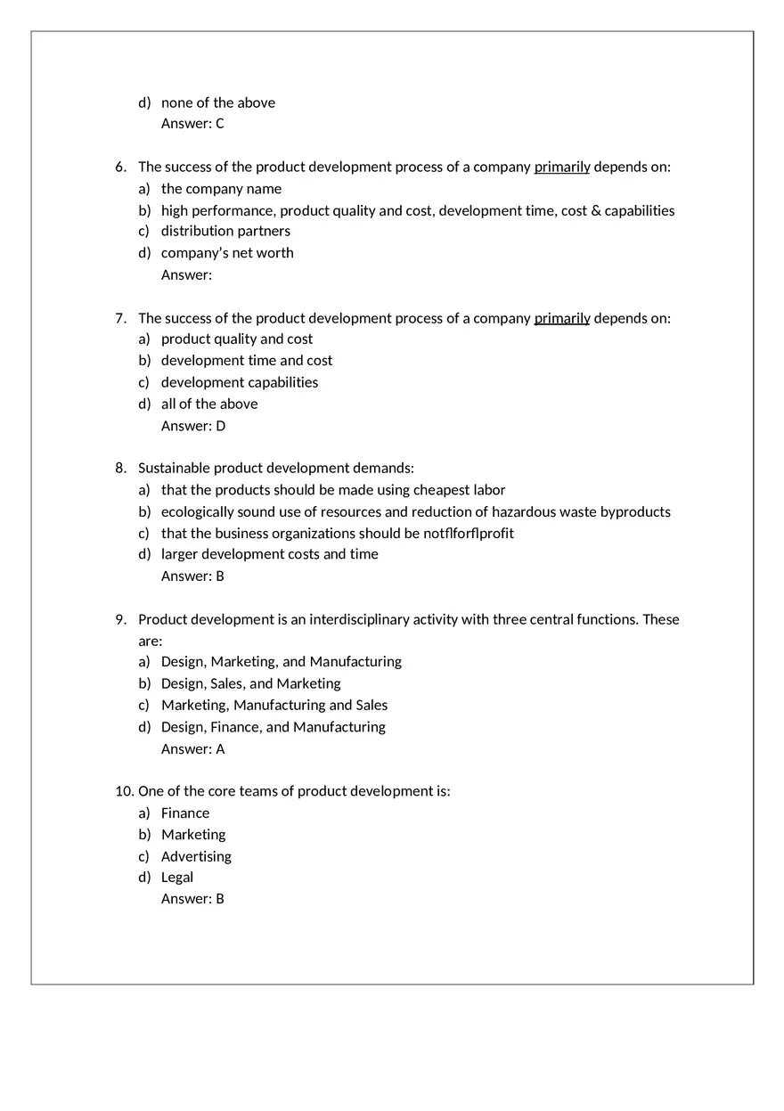 Product Design Exam Answers Part 1 - Page 2