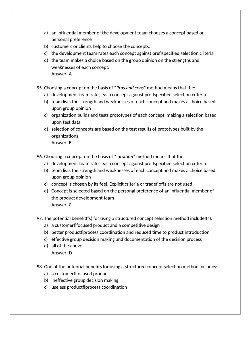 Product Design Exam Answers Part 5 - Page 8