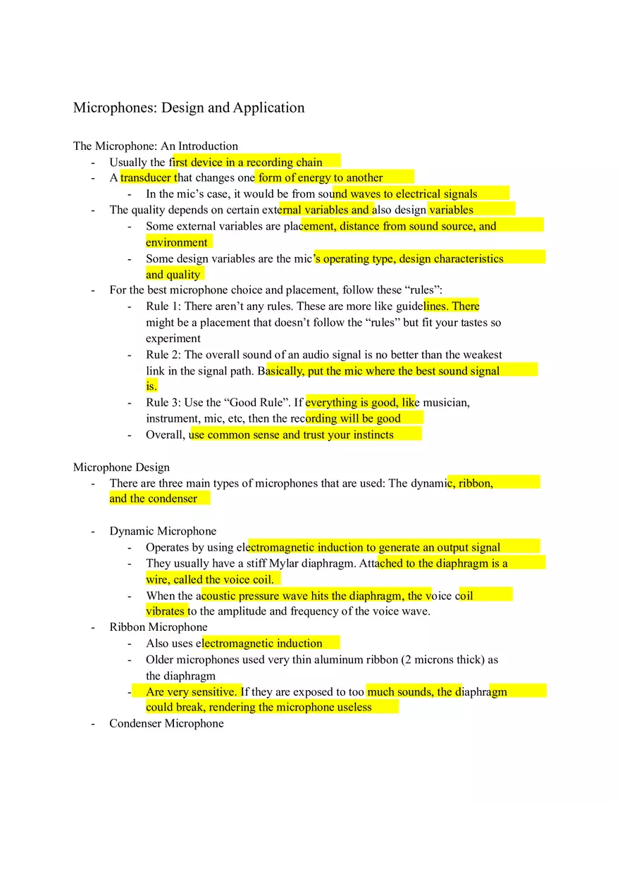 Summary Modern Recording Techniques - Page 1