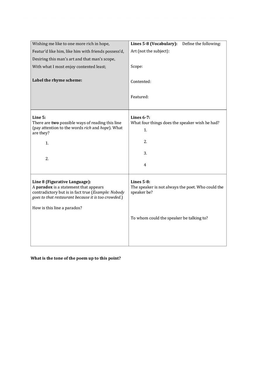 William Shakespeare Sonnet 29 - Page 4