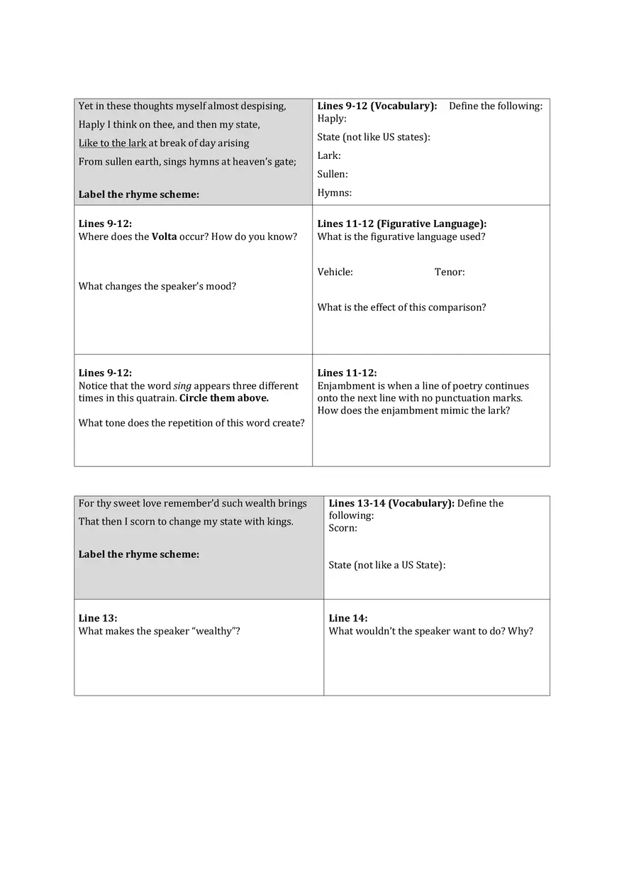 William Shakespeare Sonnet 29 - Page 5