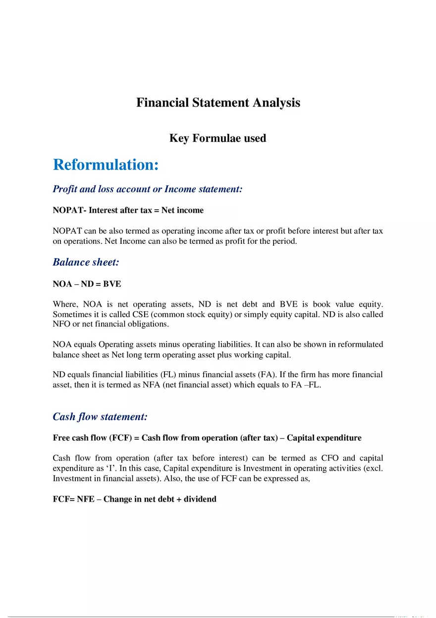 Financial Statement Analysis Guide - Page 1