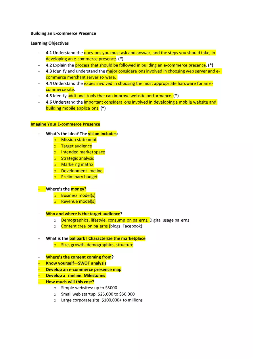 Building An E Commerce Presence - Summary - Page 1
