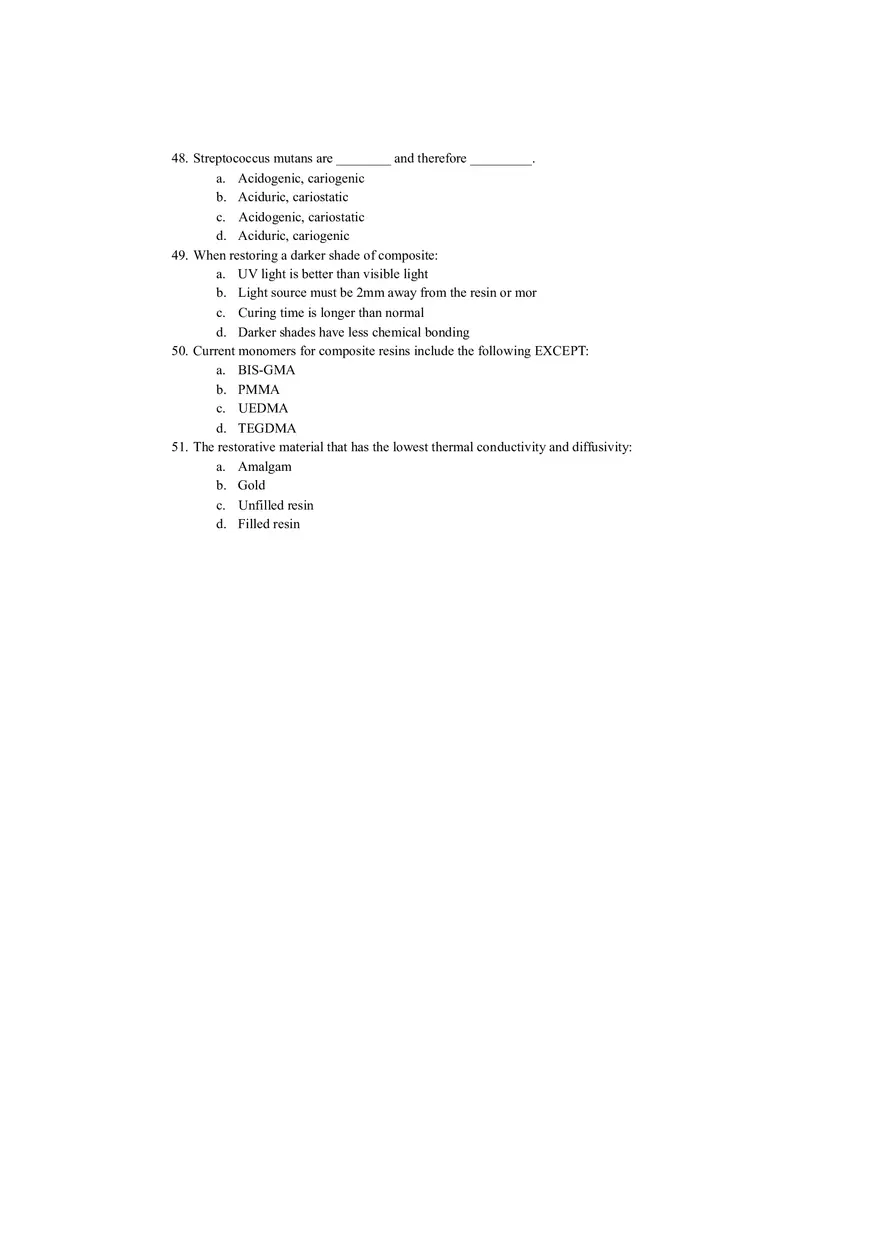 Restorative Dentistry Sample Exam - Page 7