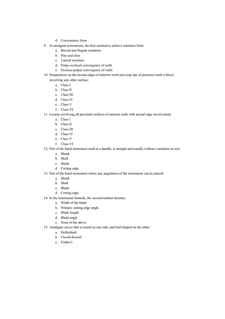 Restorative Dentistry Sample Exam - Page 2