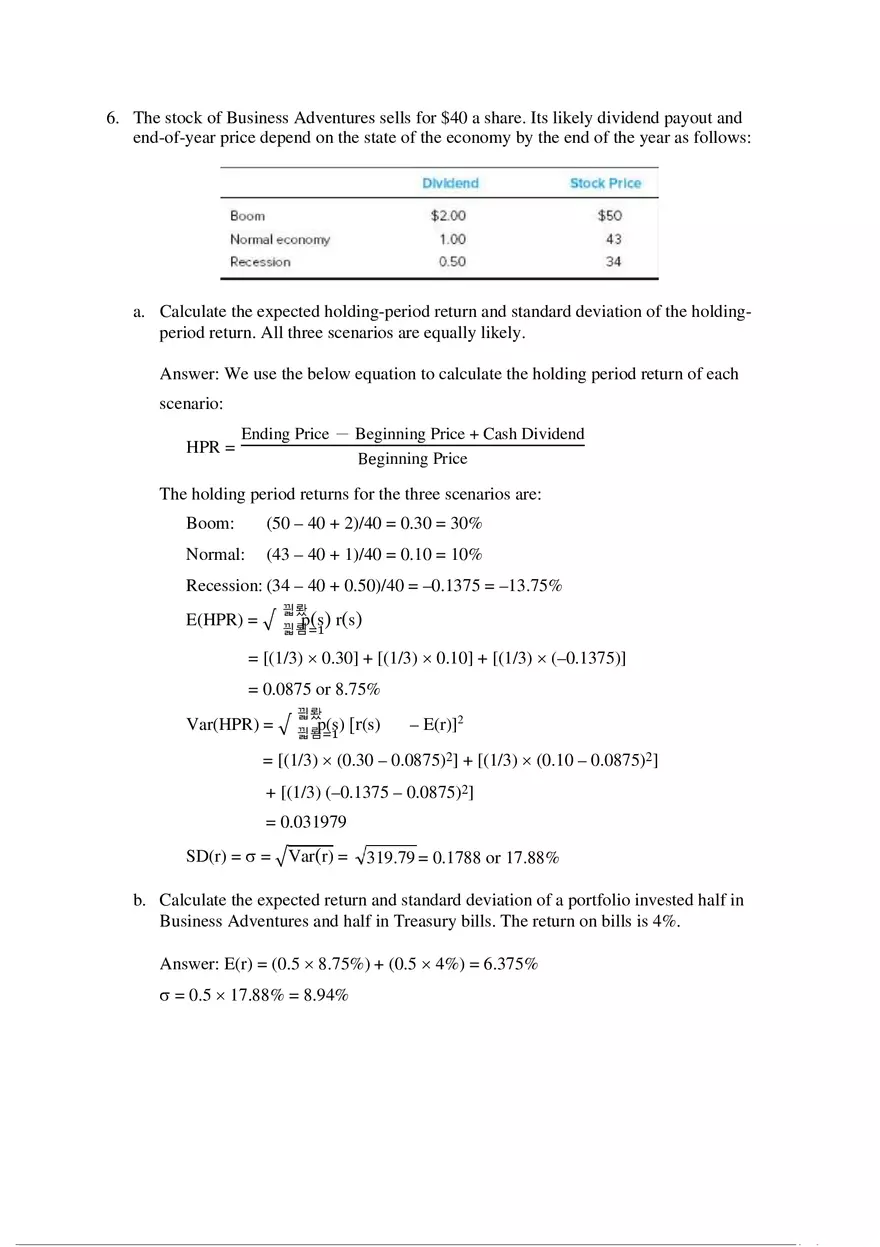 Stock Market - Solutions to Homework Problems - Page 2