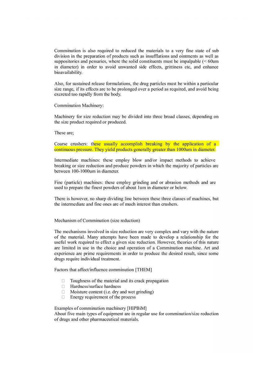 Comminution Processes in Drug Preparation - Page 2