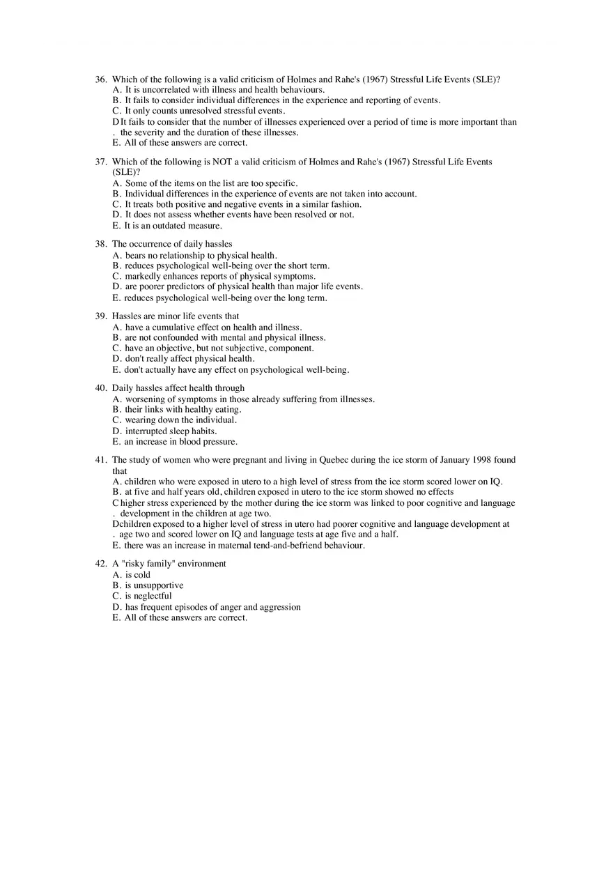 Stress - Testbank Answers - Page 7