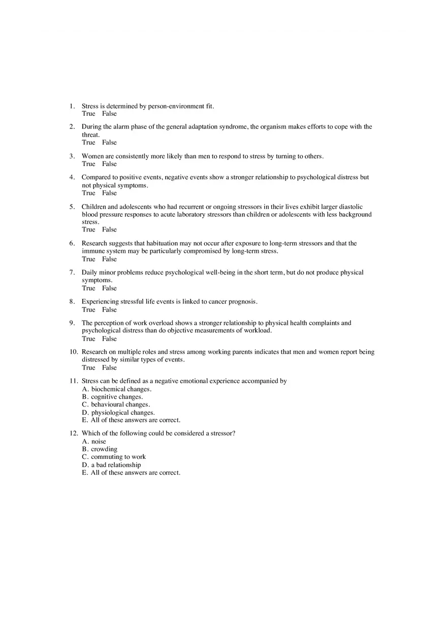 Stress - Testbank Answers - Page 3