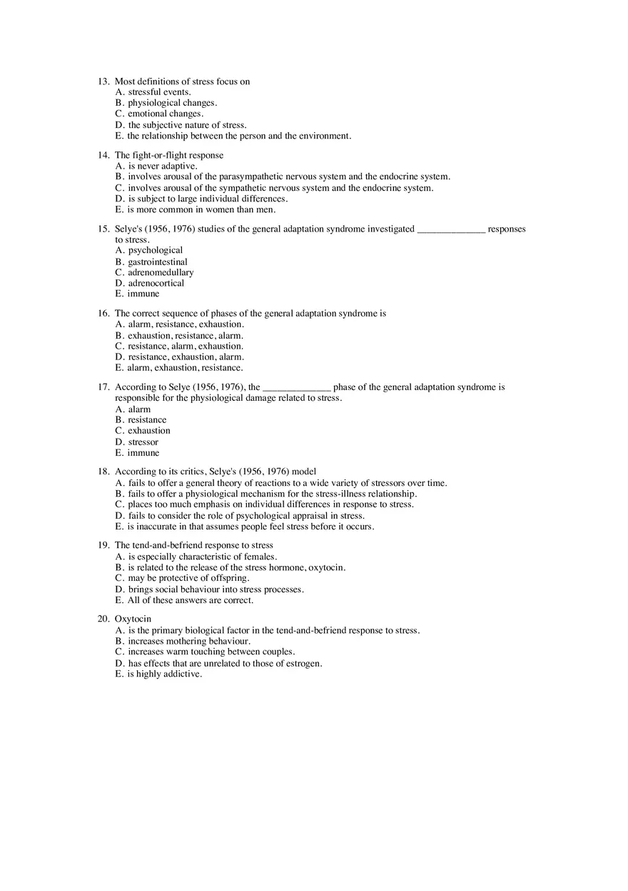 Stress - Testbank Answers - Page 4