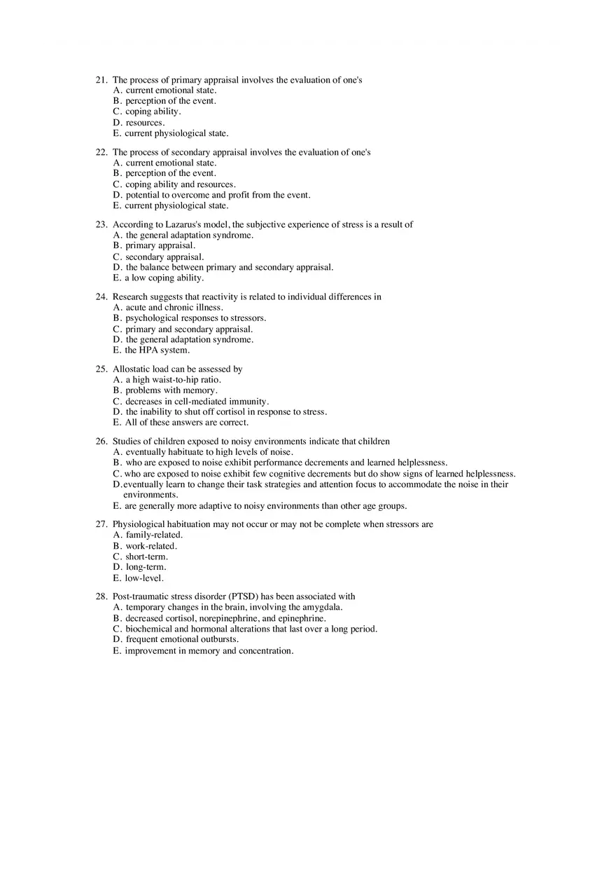 Stress - Testbank Answers - Page 5