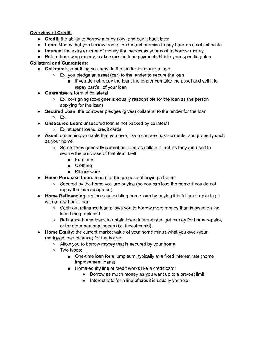 Module 2 Borrowing Basics - Page 1