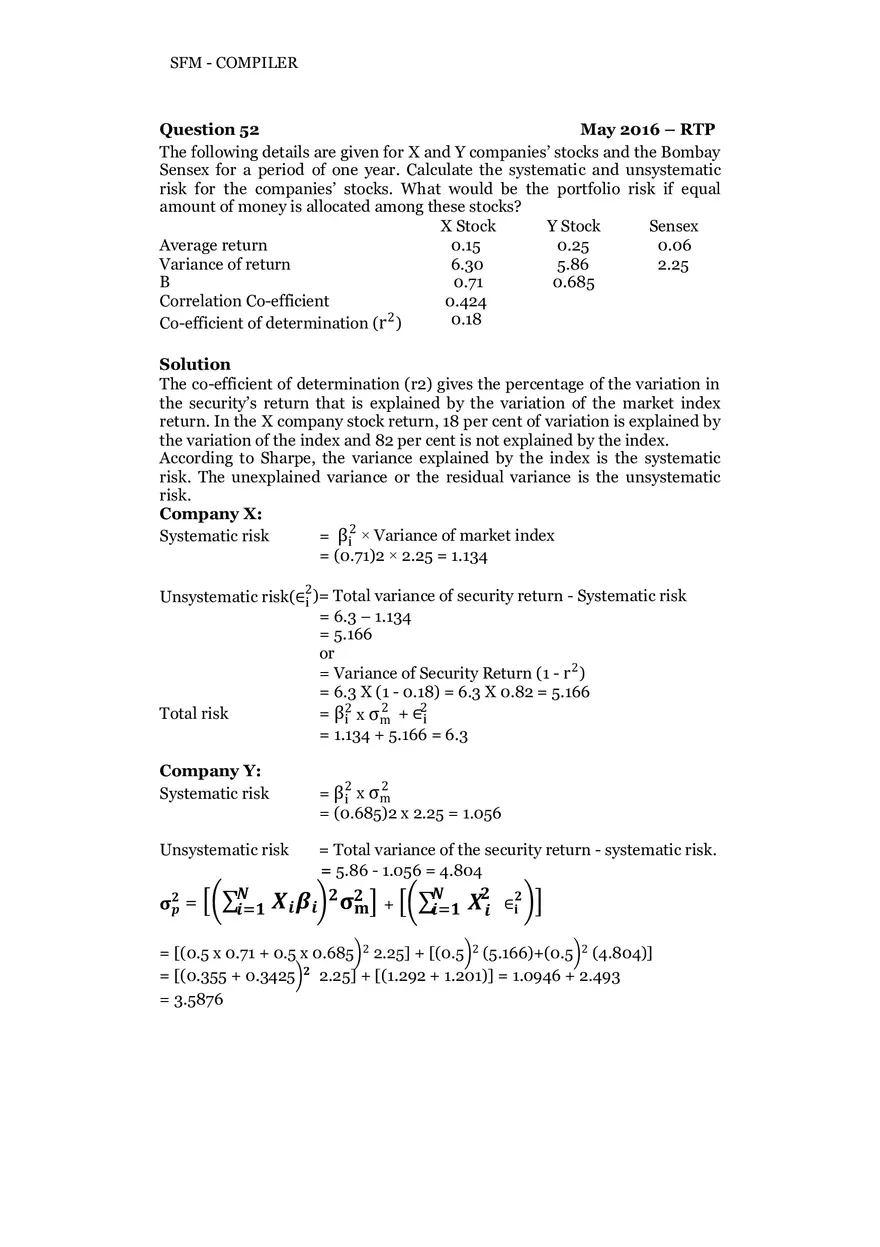 Risk, Return and Portfolio Study Guide Part 5 - Page 10